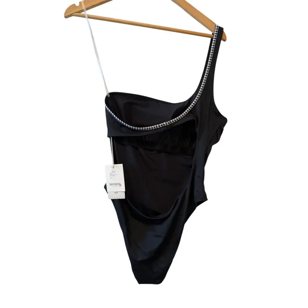 Lem Lem Lena One Shoulder Swimsuit Black L